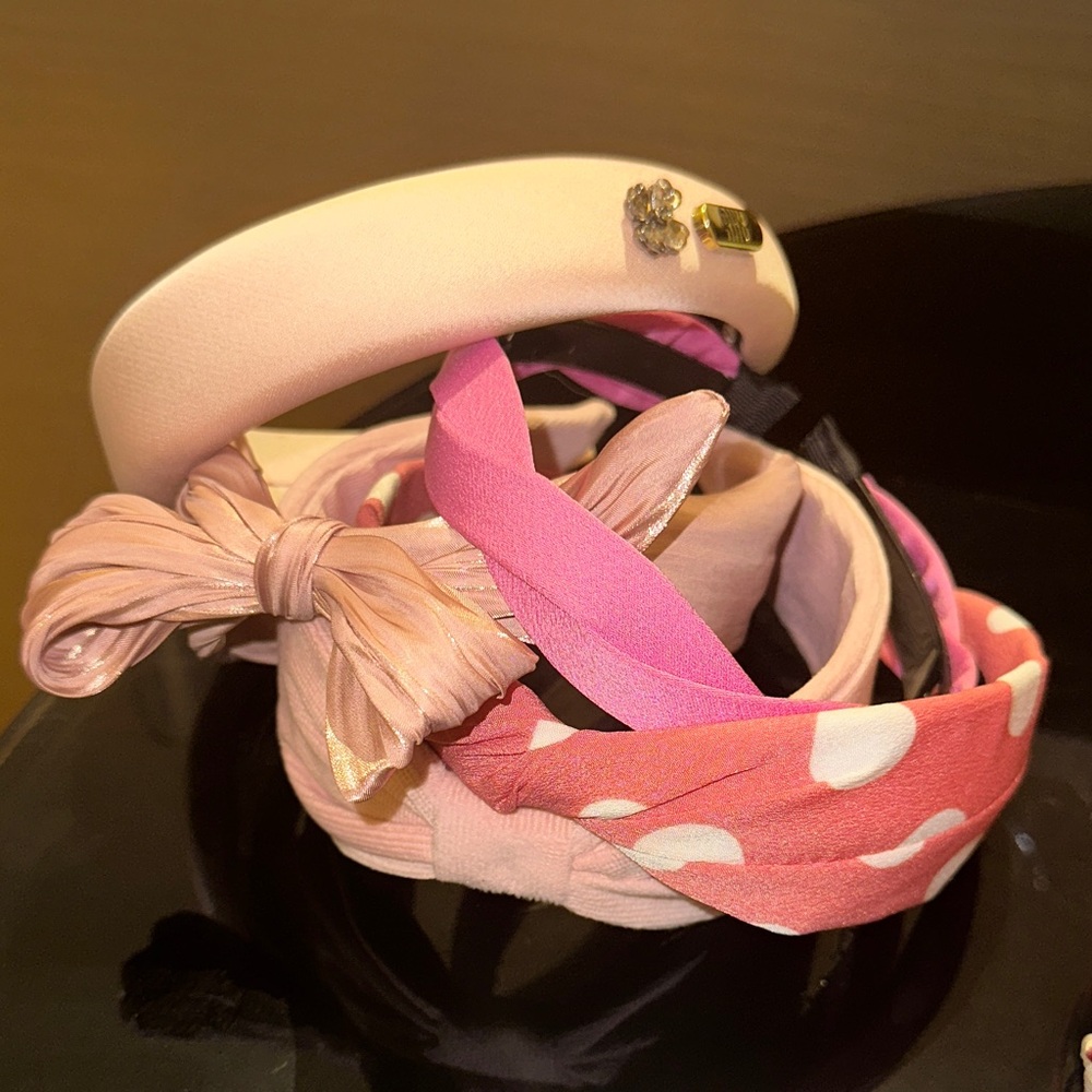 Pink and Cream Headband Set of 5
